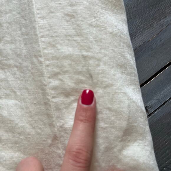 J. Jill Womens Linen Midi Dress Small Ivory Butter Yellow Summer Minimalist - Picture 13 of 13